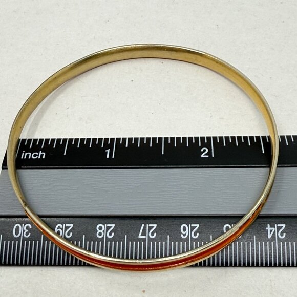 Napier Red‎ Enamel Bangle Bracelet Vintage Signed Gold-Tone Retro - Picture 6 of 6